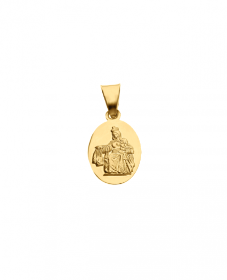 Złoty medalik z wizerunkiem Matki Boskiej Szkaplerznej