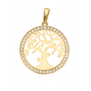 Wisiorek złoty - drzewko z cyrkoniami