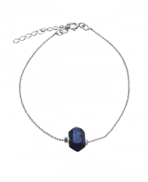 Bransoletka srebrna z bryła lapis lazuli