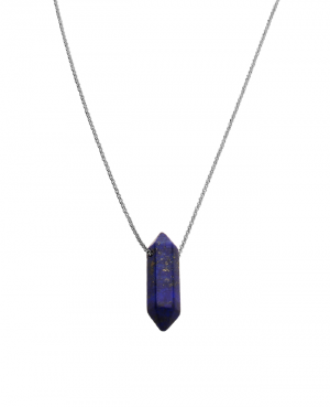 Naszyjnik srebrny z bryłą lapis lazuli