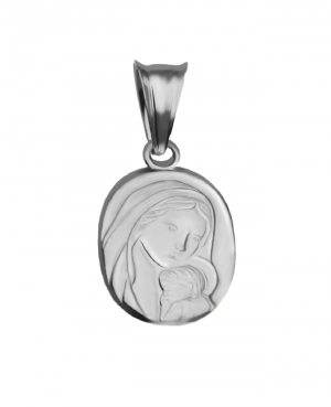Medalik srebrny - Matka Boska z dzieciątkiem