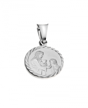 Medalik srebrny komunijny