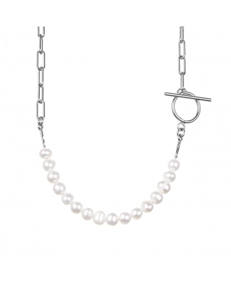 Naszyjnik srebrny z perłami