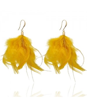 Kolczyki modowe - żółte pióra