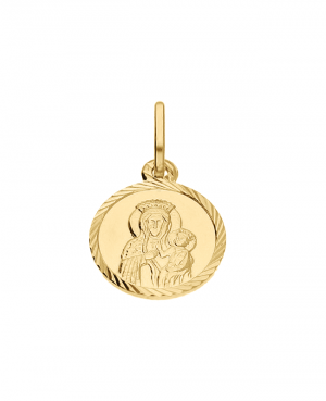 Medalik złoty - Matka Boska z Dzieciątkiem