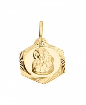 Medalik złoty z Matką Boską