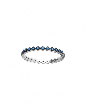 Pierścionek srebrny z niebieskimi cyrkoniami - SALE
